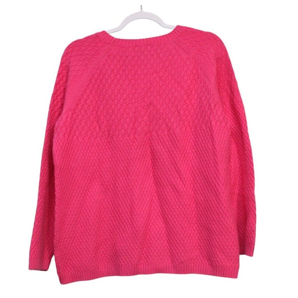 Talbots Sweater Size XL Lambs Wool Textured Knit Pink Valentines Day Preppy Soft - Picture 9 of 12